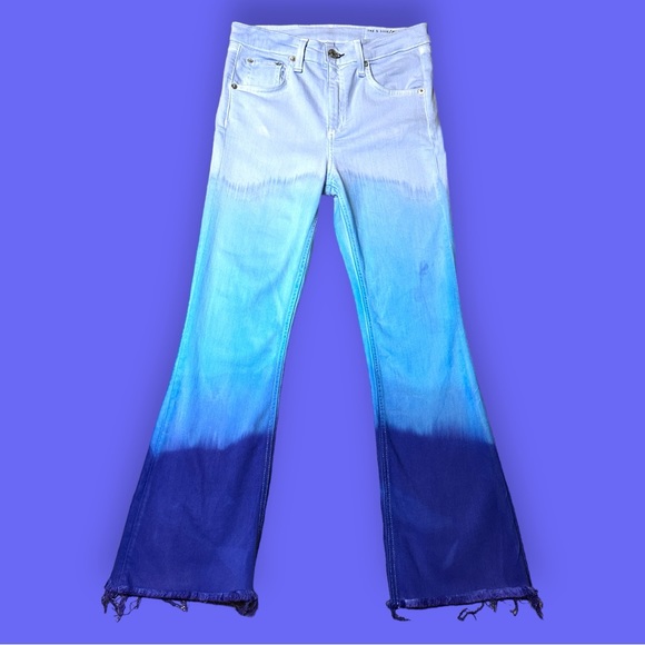 NWT Originally White Flare Jeans Done Up in “Fade Into Blue” 👖 Size 26 - Picture 2 of 9
